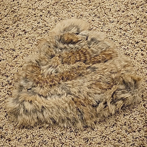 Rabbit *real fur* woven hat - Picture 1 of 2